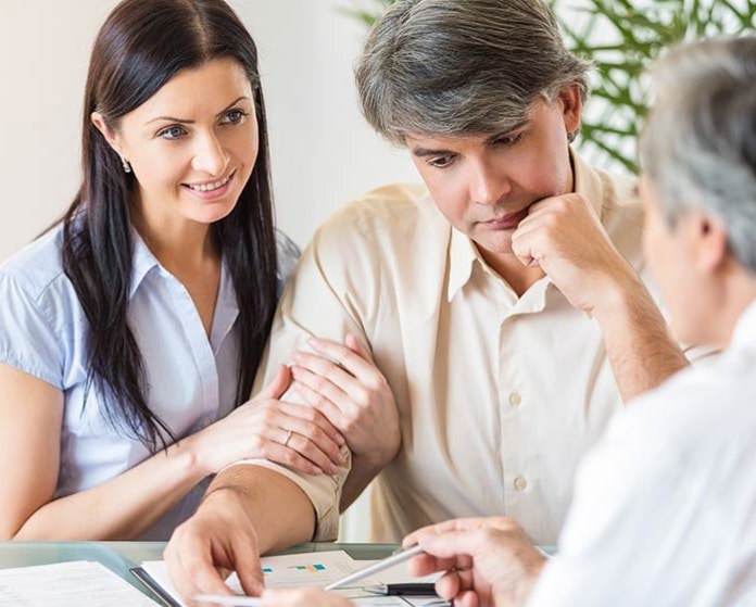 Couple going over treatment options